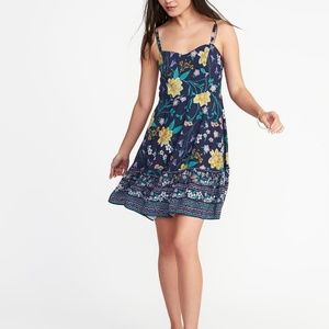 Old Navy Blue Patterned Fit & Flare Sundress